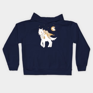 Wolf and girl Kids Hoodie